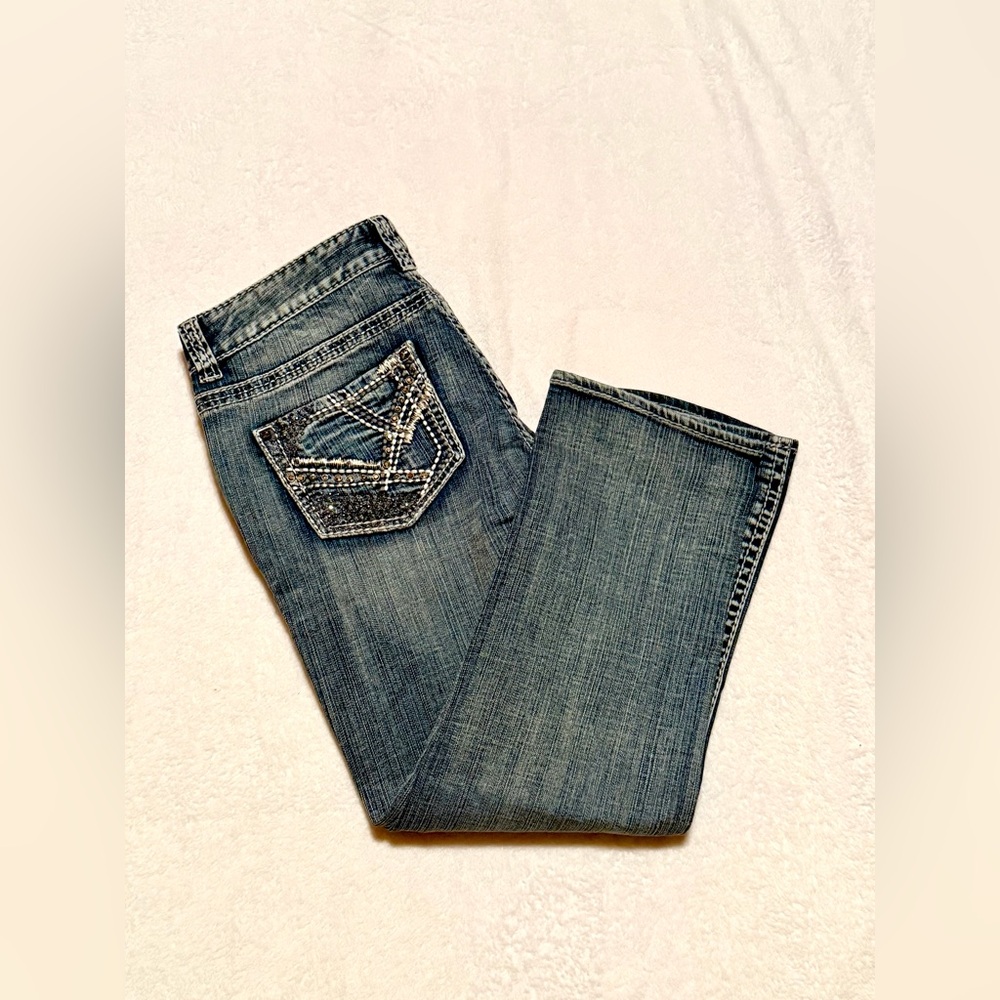 Rock & Roll Cowgirl Light Wash Low Rise Cropped Jean